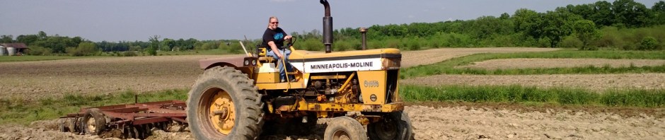 Caren on the tractor.